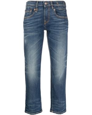 R13 Boy Straight-Leg Cropped Jeans - Blue