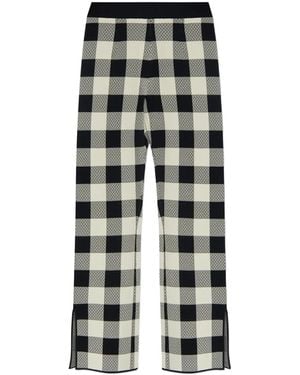 Posse Gingham-check Cropped Pants - White