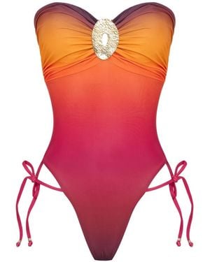 Amir Slama X Tati Barbieri Gradient-Effect Ring-Detail Swimsuit - Pink