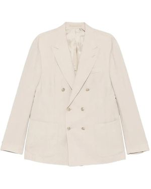 Eleventy Double-Breasted Blazer - Natural