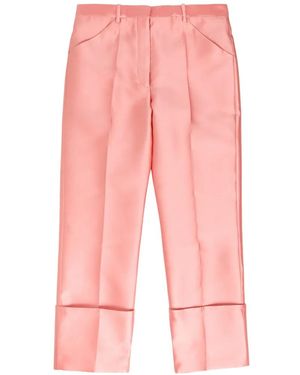 Calvin Klein Satin-Finish Turned-Up-Cuff Pants - Pink