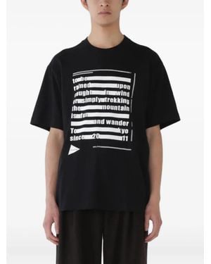 and wander Graphic-Print T-Shirt - Black