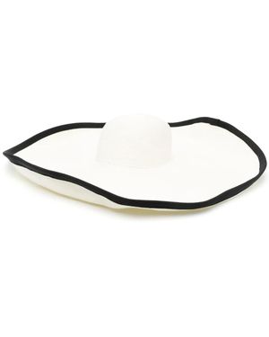 Max Mara Sombrero de verano con ribete en contraste - Blanco