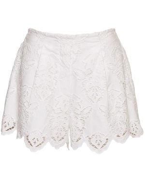 Cara Cara Trish Floral-Lace Shorts - White