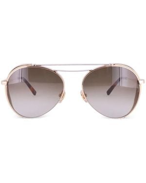 MCM Double-Bridge Pilot-Frame Sunglasses - Metallic