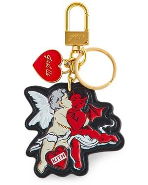 Kith Llavero De Piel Con Estampado De Cupido Y Diablo - Blanco