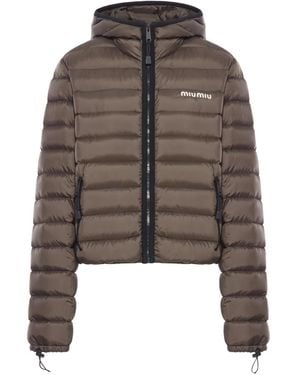 Miu Miu Ponge' Light Down Jacket - Brown
