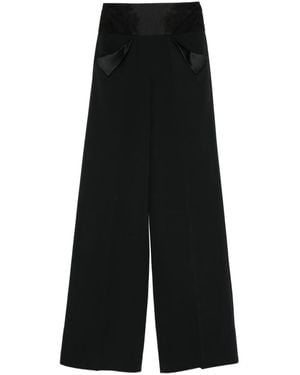 Ermanno Scervino Lace-Insert Wide-Leg Trousers - Black