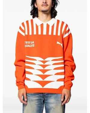 PUMA Pullover Mit Grafischem Print - Orange