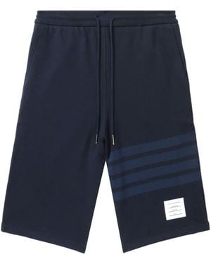Thom Browne 4-Bar Loopback Track Shorts - Blue