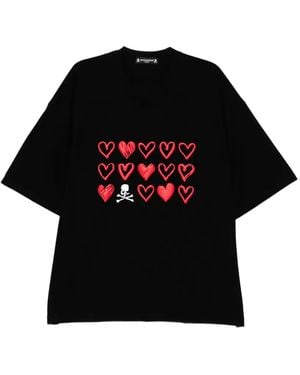 Mastermind Japan Hearts Skull Graphic T-Shirt - Black
