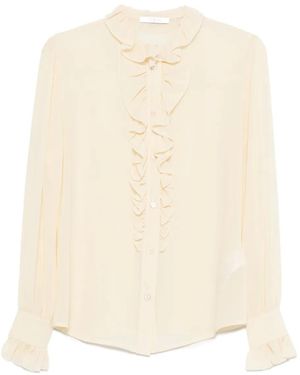 Vivetta Ruffled Silk Blouse - Natural