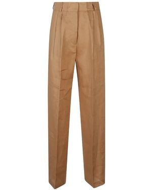 ACTUALEE Pleated Pants - Natural