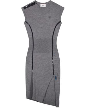 Coperni Side-Gathering Cap-Sleeve Mini Dress - Grey