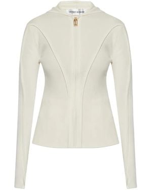 Victoria Beckham Zip-Up Hooded Jacket - White