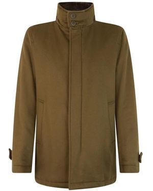 Herno Buttoned High-Neck Coat - Green