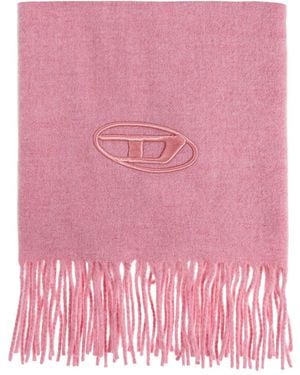 DIESEL Écharpe Brodée À Franges - Rose