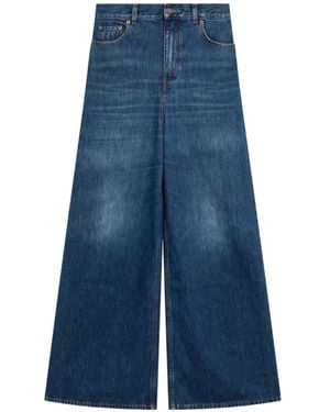 Chloé Wide-Leg-Jeans Mit Logo-Patch - Blau