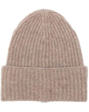 Roberto Collina Gerippte Beanie - Natur