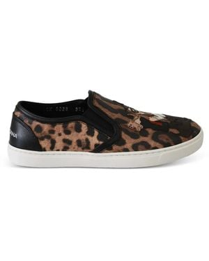 Dolce & Gabbana Leopard-Print Sneakers - White