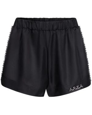 Area Trainingsshorts Met Kristallen Afwerking - Zwart