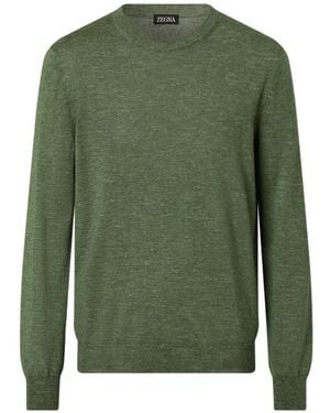 ZEGNA Mélangé Crewneck Sweater - Green