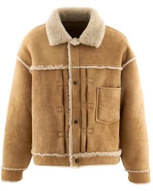 SAINT Mxxxxxx Bb_Mouton Shearling Collar Jacket - Brown