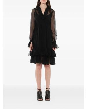Givenchy Ruffle-Trim Midi Dress - Black