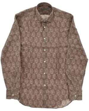 Corneliani Patterned Silk Shirt - Brown