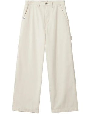 Chocoolate Logo-Embroidered Cargo Trousers - White