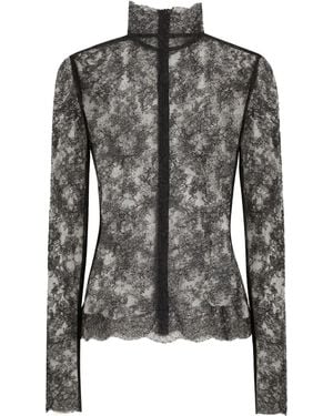 Dolce & Gabbana Dolce & Gabbana Chantilly Lace Top - Black