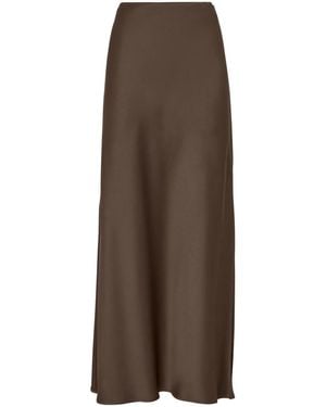 Brunello Cucinelli Satin Maxi Skirt - Brown