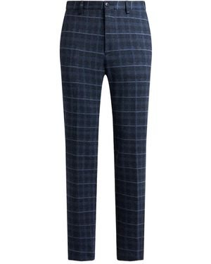 Etro Check Regular Trousers - Blue