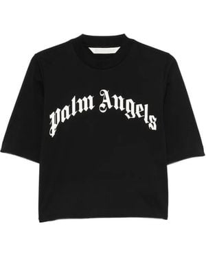 Palm Angels T-Shirt À Logo Imprimé - Black