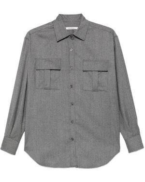Tagliatore Pattie Ns Chest-Pocket Shirt - Grey