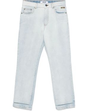 MSGM Logo-Embroidered Jeans - Blue