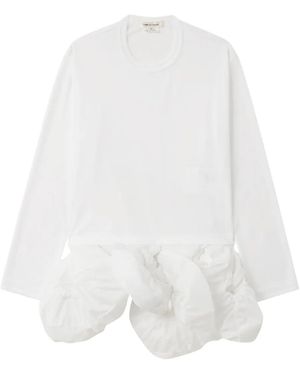 Comme des Garçons T-Shirt A Maniche Lunghe Con Inserti - Bianco