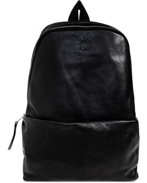 AllSaints Finn Logo-Embossed Leather Backpack - Black