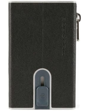 Piquadro Pop-Up Leather Wallet - Black