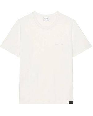 Courreges Logo-Embroidered Cotton T-Shirt - White