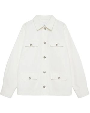 Anine Bing Button-Up Oversized Jacket - White