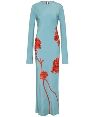 SIR. Robe Longue Amelie À Manches Longues - Blue