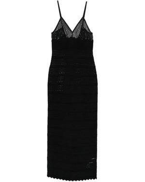Genny Sequin V-Neck Dress - Black