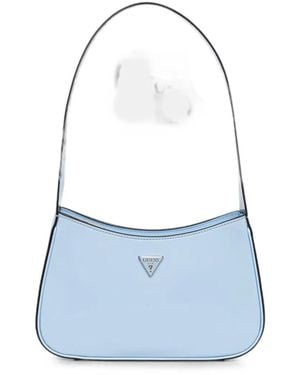 Guess Logo-Plaque Shoulder Bag - Blue