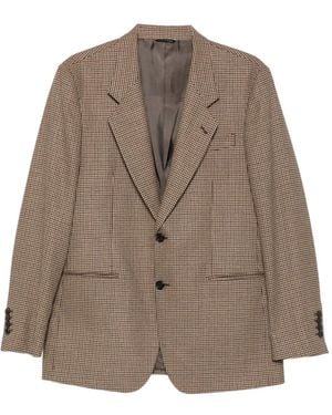 Reveres 1949 Houndstooth-Pattern Blazer - Brown