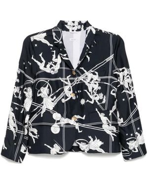 Thom Browne Graphic-Print Sport Coat - Black