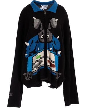 Natasha Zinko Cardigan Mit Intarsienmuster - Schwarz