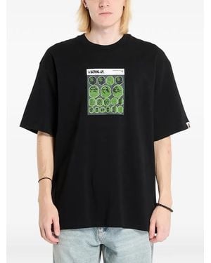 A Bathing Ape Sticker Graphic-Print T-Shirt - Black