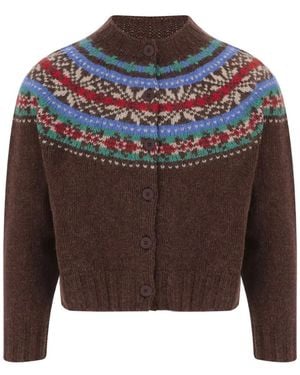Howlin' Fair Isle Virgin Wool Cardigan - Brown