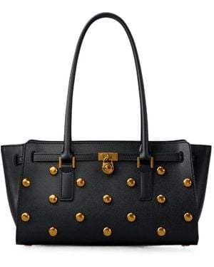 Michael Kors Small Hamilton Leather Satchel Bag - Black